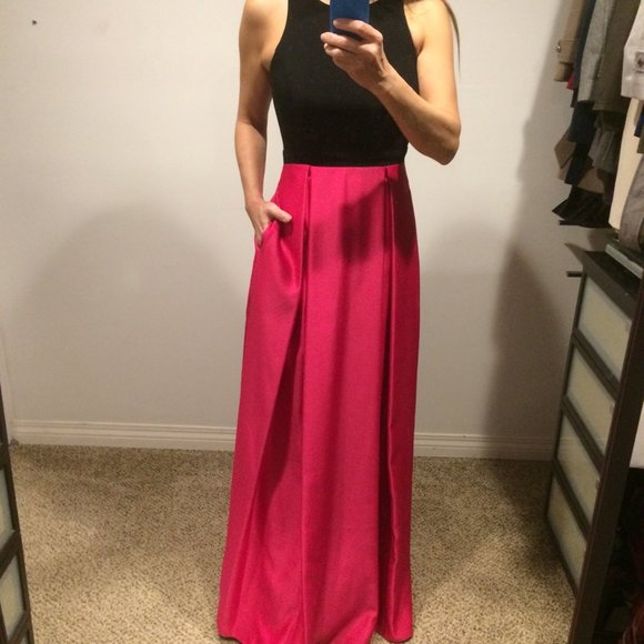 Betsy & Adam Black and Pink Gown - NWT - Picture 3 of 9